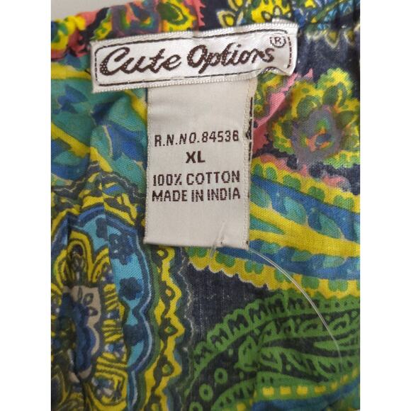 Cute Options Green Paisley Babydoll Cami V-Neck XL NWT Coastal Bohemian - Picture 8 of 9